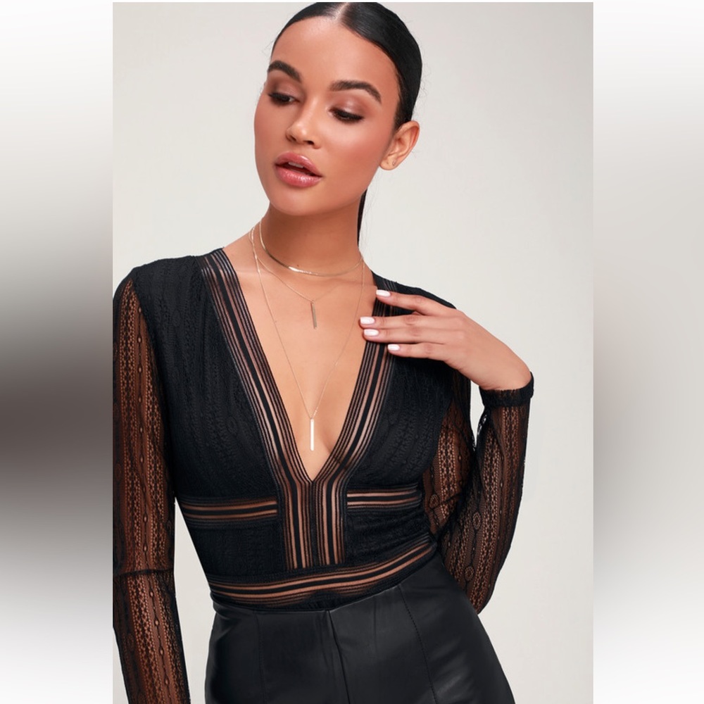 Lulus long sleeve black bodysuit